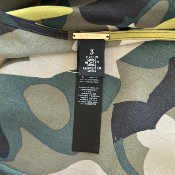 Chico’s silk one shoulder blouse - NWT - jungle print - BLACK LABEL - Picture 3 of 6